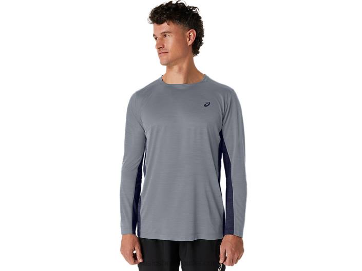 manga longa train sana masculina 462T211 folha de rocha/pavão Asics