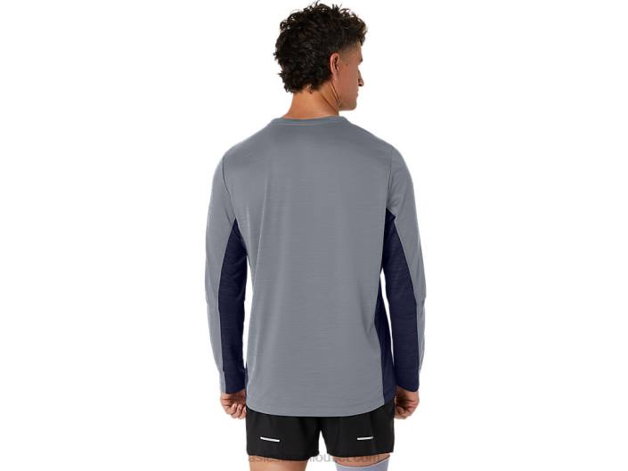 manga longa train sana masculina 462T211 folha de rocha/pavão Asics