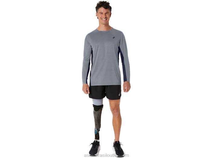manga longa train sana masculina 462T211 folha de rocha/pavão Asics