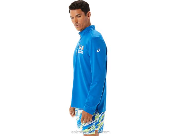 meia zip lam pronto para homem 462T1339 lago drive/hazard green Asics