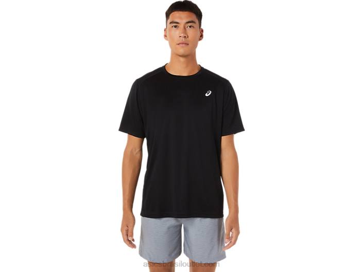 parte superior do núcleo de manga curta 462T881 desempenho preto Asics