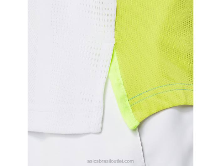 polo de jogo masculino 462T1504 branco brilhante/menta gelo Asics