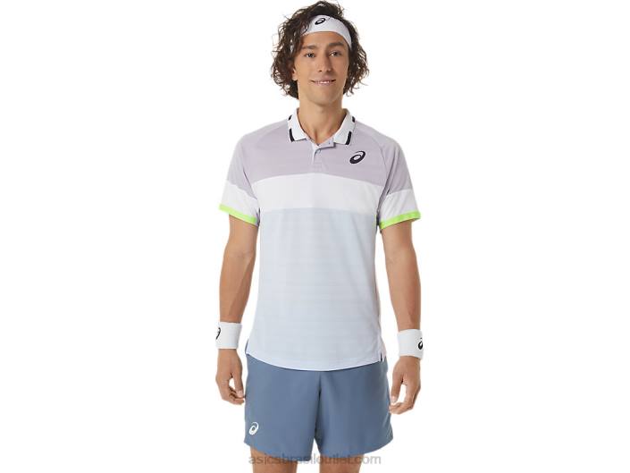 polo de jogo masculino 462T550 crepúsculo violeta/céu suave Asics