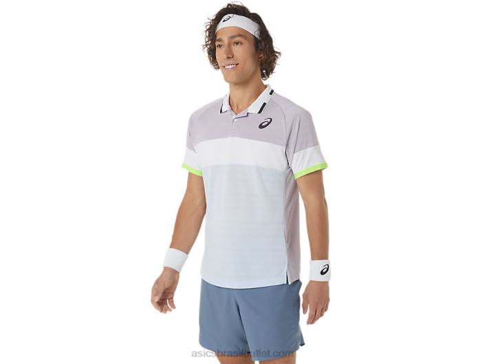 polo de jogo masculino 462T550 crepúsculo violeta/céu suave Asics