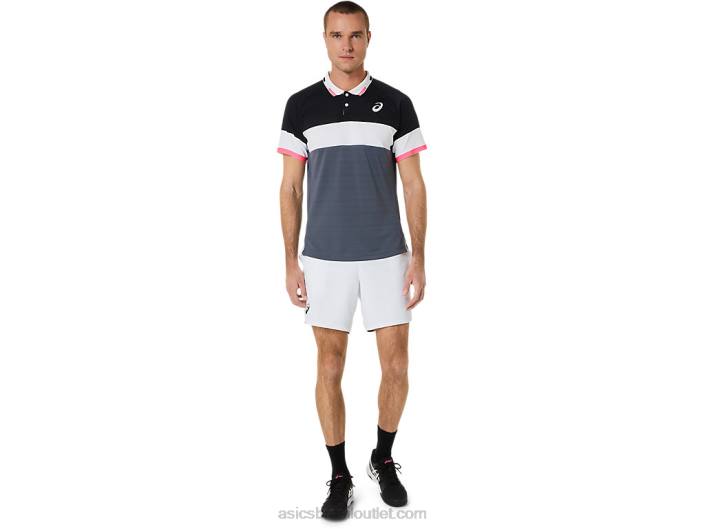 polo de jogo masculino 462T564 desempenho preto/cinza transportador Asics
