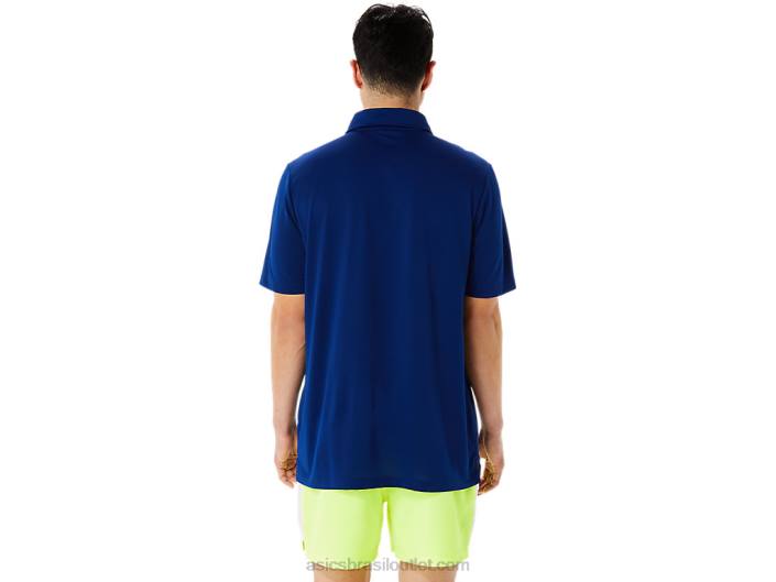 polo hexagonal gradiente masculino wc 462T1216 azul escuro (pantone 281 c) Asics