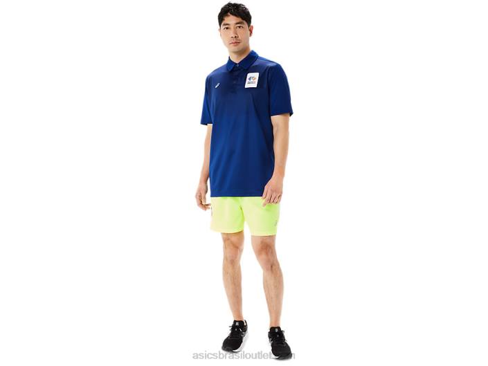 polo hexagonal gradiente masculino wc 462T1216 azul escuro (pantone 281 c) Asics