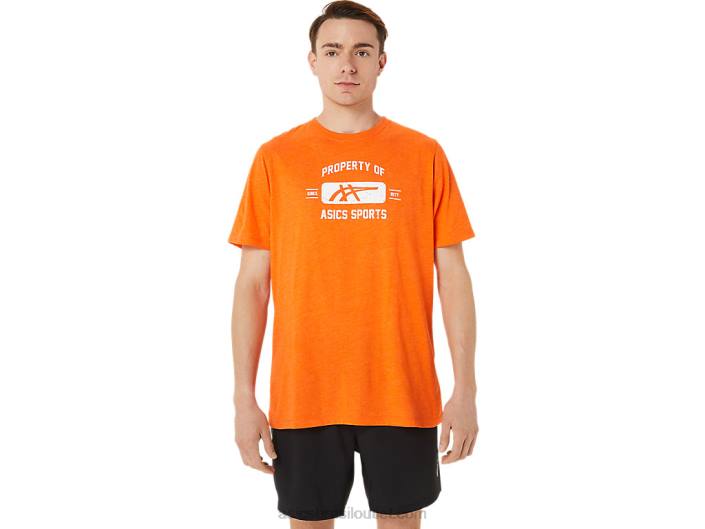 propriedade de manga curta de camiseta esportiva 462T1269 calêndula laranja urze Asics