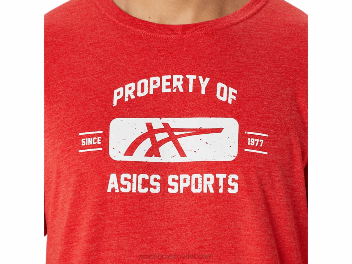 propriedade de manga curta de camiseta esportiva 462T140 urze vermelha clássica Asics