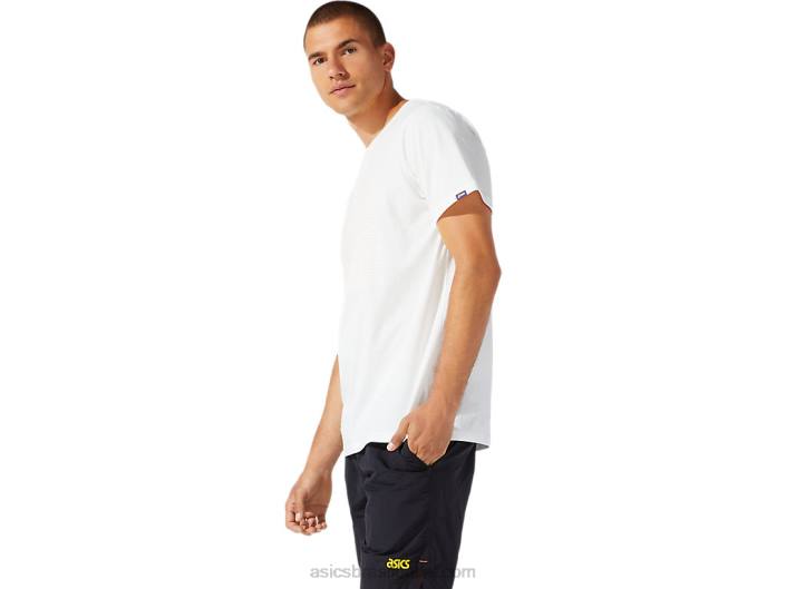 t-shirt de manga curta jérsei masculino dt gráfico 462T1933 creme Asics