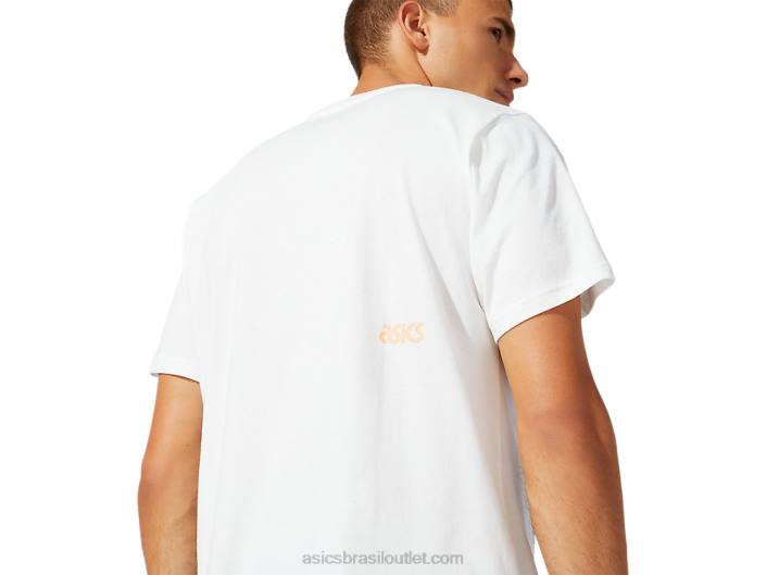 t-shirt de manga curta jérsei masculino dt gráfico 462T1933 creme Asics