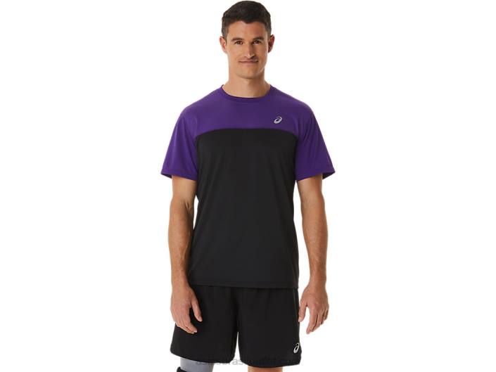 top de corrida masculino de manga curta 462T891 compota de uva/performance preta Asics