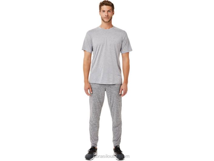 top de desempenho de manga curta masculino 462T2040 rocha de folha Asics