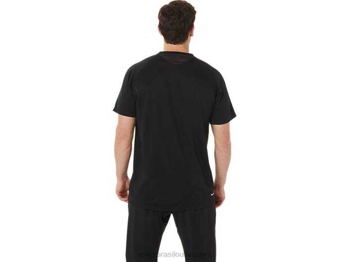 top de manga curta ativo masculino 462T753 desempenho preto Asics
