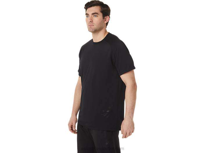 top de manga curta ativo masculino 462T753 desempenho preto Asics
