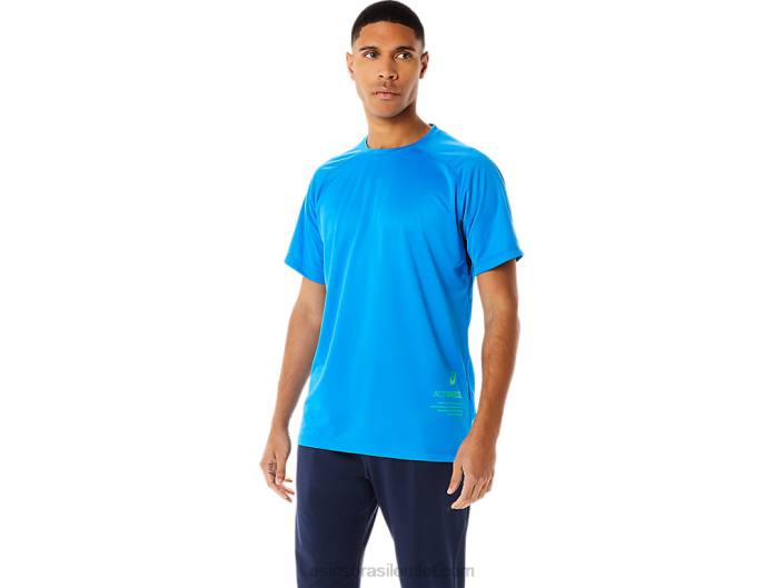 top de manga curta ativo masculino 462T762 azul elétrico Asics