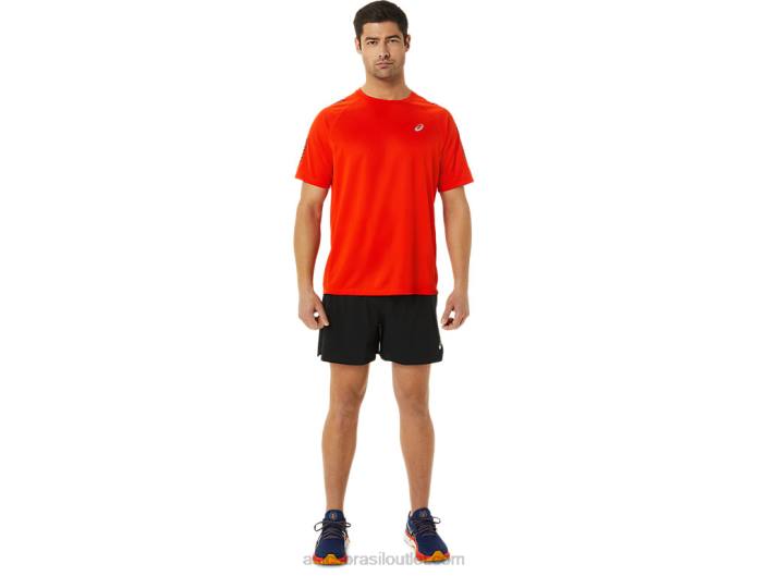 top de manga curta ícone masculino 462T1048 tomate cereja/performance preto Asics