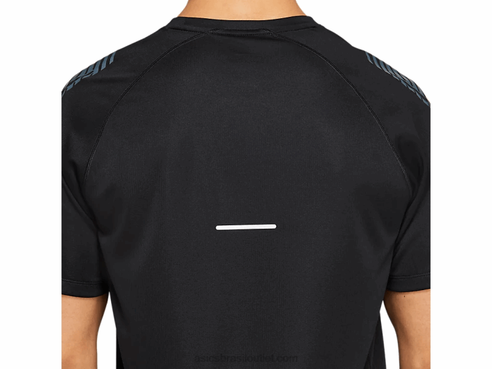 top de manga curta ícone masculino 462T1978 desempenho preto/cinza transportador Asics