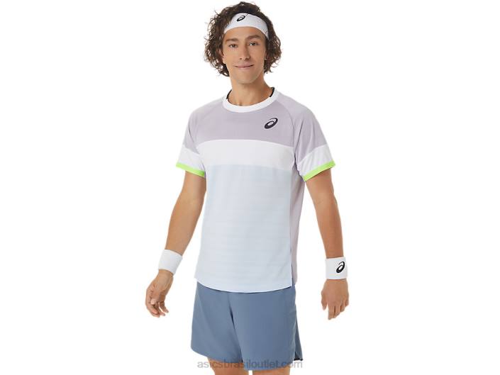 top de manga curta de jogo masculino 462T441 crepúsculo violeta/céu suave Asics