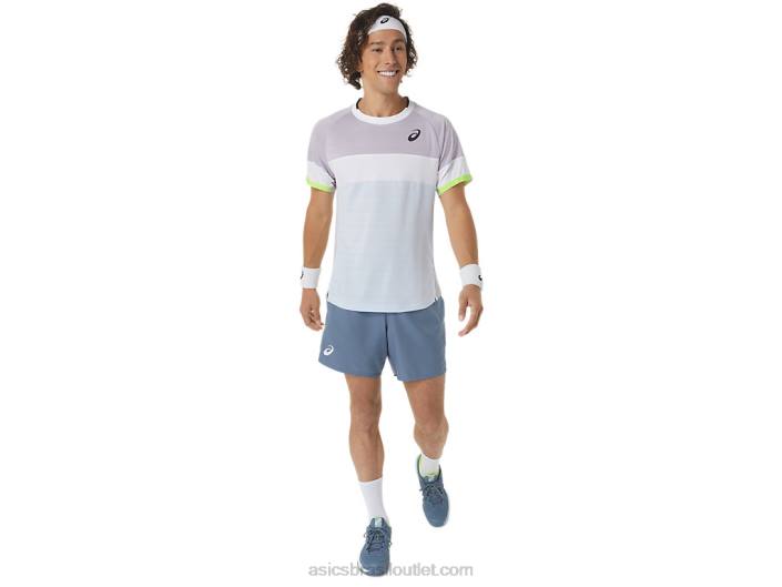 top de manga curta de jogo masculino 462T441 crepúsculo violeta/céu suave Asics
