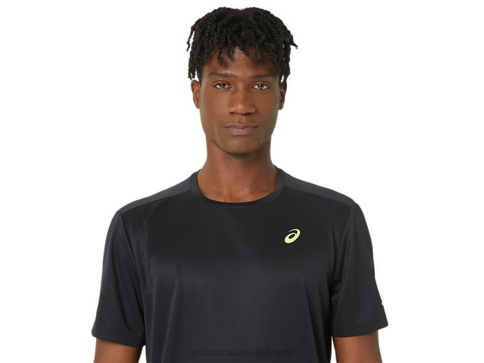 top de manga curta em mesh lite-show 462T120 desempenho preto Asics
