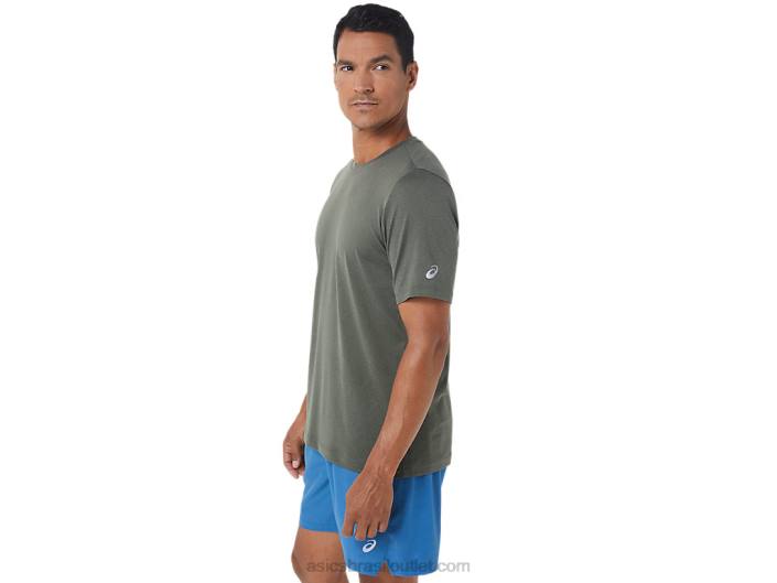 top de manga curta hthr tech para homem 462T1049 manto urze verde Asics