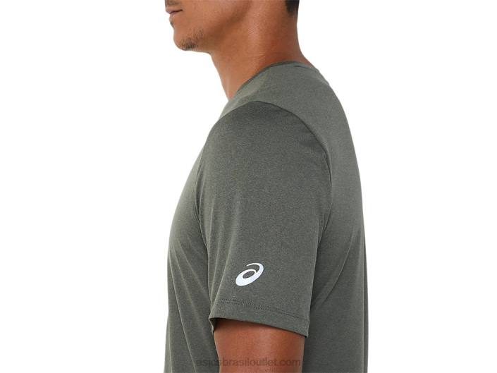 top de manga curta hthr tech para homem 462T1049 manto urze verde Asics