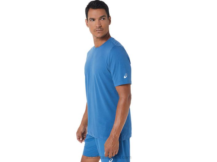 top de manga curta hthr tech para homem 462T1055 urze azul Asics