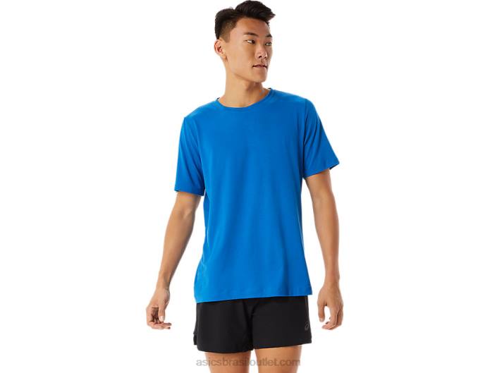 top de manga curta hthr tech para homem 462T1361 urze azul francesa Asics