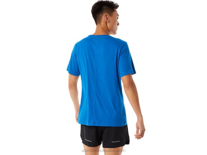 top de manga curta hthr tech para homem 462T1361 urze azul francesa Asics