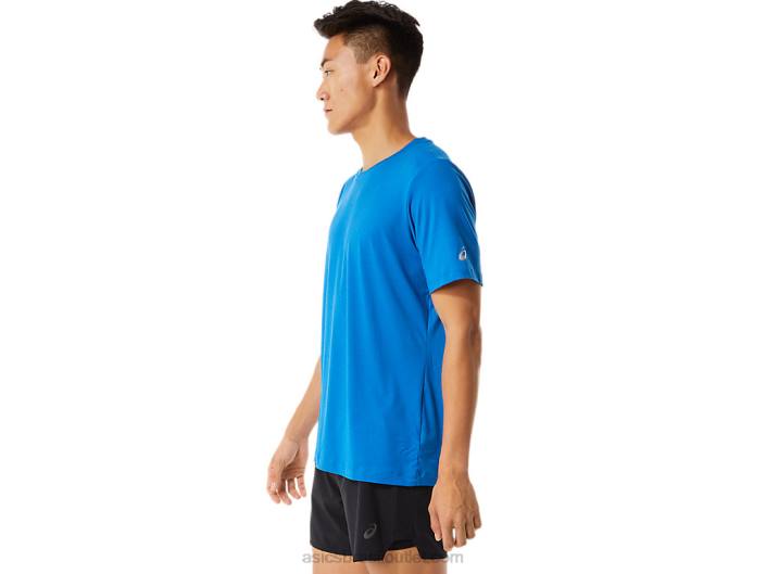 top de manga curta hthr tech para homem 462T1361 urze azul francesa Asics