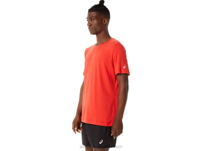 top de manga curta hthr tech para homem 462T1422 urze vermelha ardente Asics