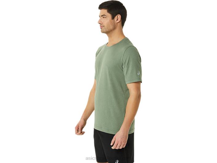 top de manga curta hthr tech para homem 462T1442 líquen urze verde Asics