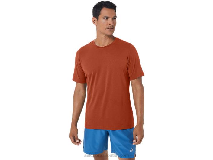top de manga curta hthr tech para homem 462T163 especiaria latte urze Asics