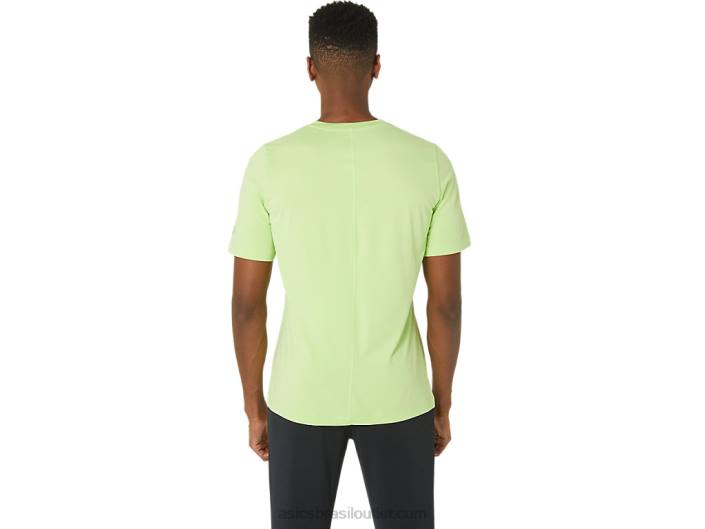top de manga curta hthr tech para homem 462T16 urze verde limão Asics