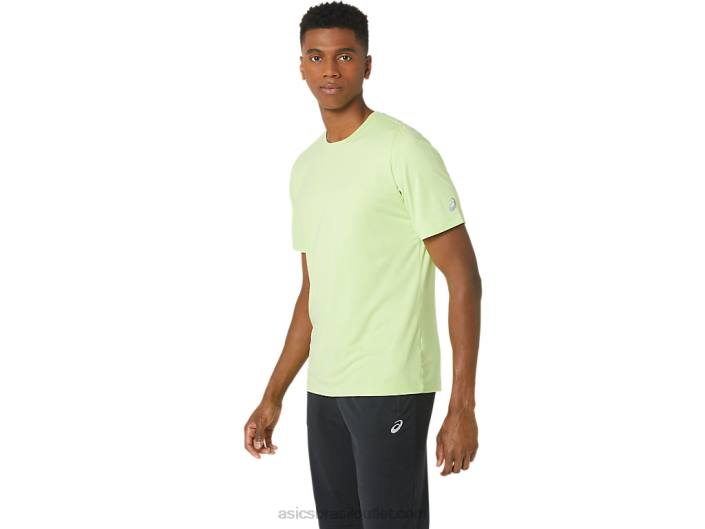 top de manga curta hthr tech para homem 462T16 urze verde limão Asics