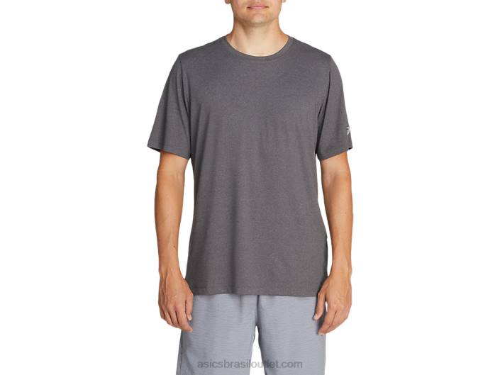 top de manga curta hthr tech para homem 462T2033 urze cinza escuro Asics