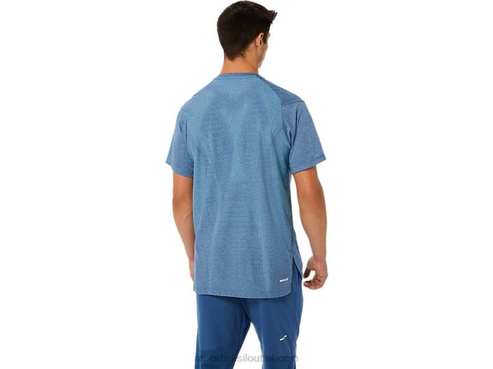 top de manga curta masculino actibreeze jacquard 462T1514 urze grande tubarão Asics