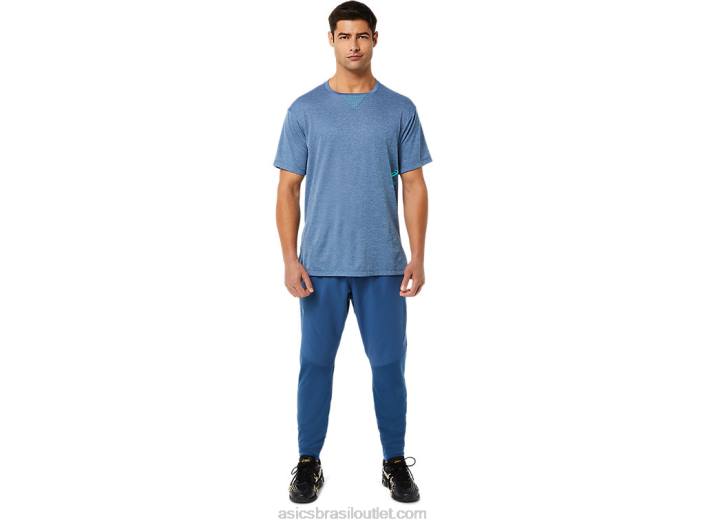 top de manga curta masculino actibreeze jacquard 462T1514 urze grande tubarão Asics