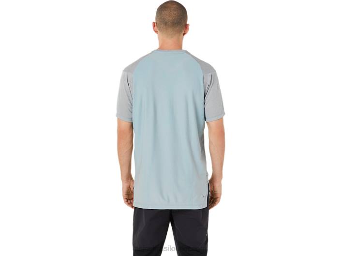 top de manga curta masculino actibreeze jacquard 462T1515 urze de folha de rocha Asics