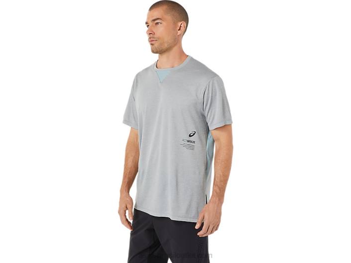 top de manga curta masculino actibreeze jacquard 462T1515 urze de folha de rocha Asics