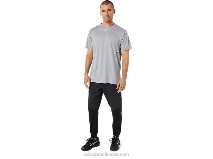 top de manga curta masculino actibreeze jacquard 462T1515 urze de folha de rocha Asics