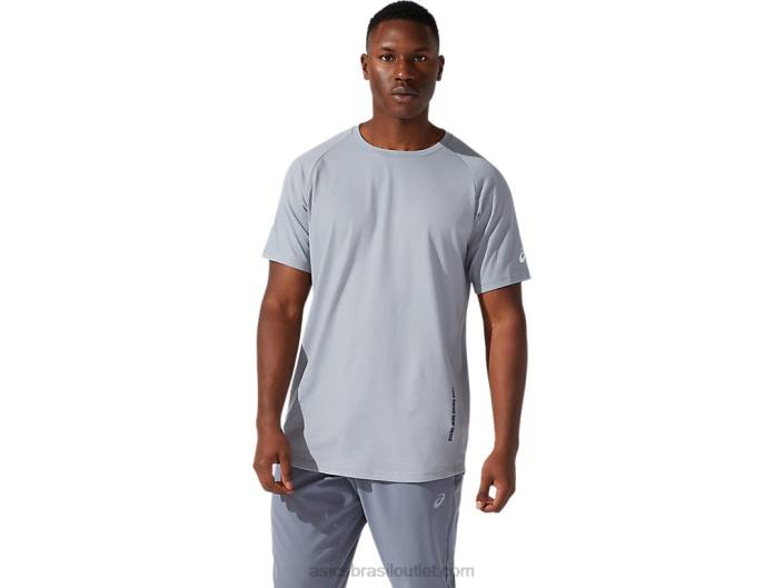 top de manga curta para treino sms masculino 462T1991 rocha de folha Asics