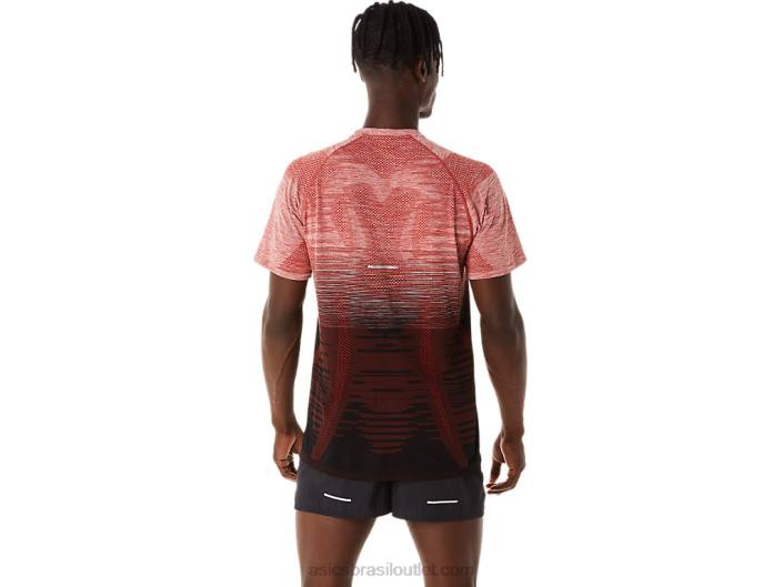top de manga curta sem costura masculino 462T119 performance black/spice latte Asics