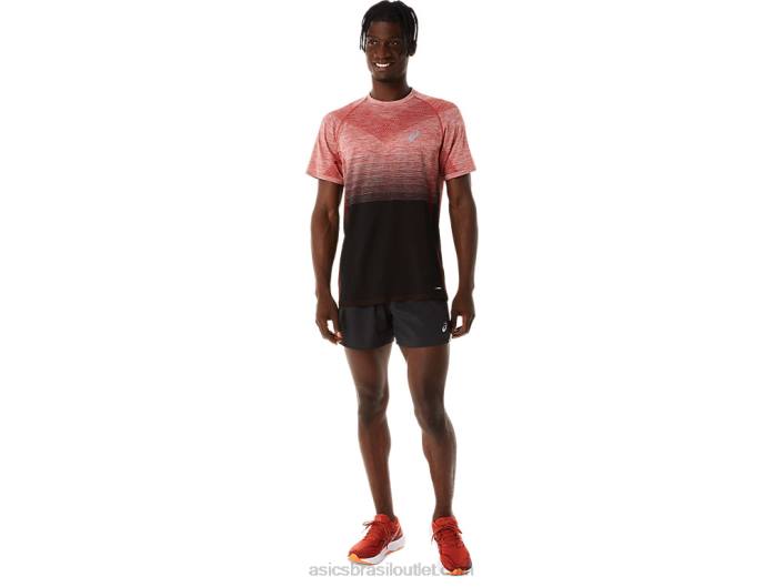top de manga curta sem costura masculino 462T119 performance black/spice latte Asics