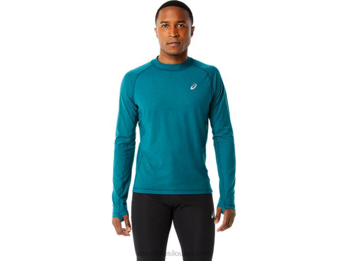 top de manga longa para corrida de inverno masculino 462T854 pinho aveludado Asics