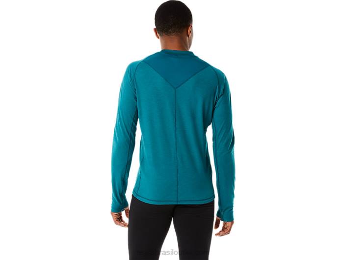 top de manga longa para corrida de inverno masculino 462T854 pinho aveludado Asics