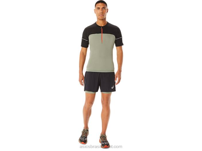 top fujitrail masculino 462T1088 verde líquen/preto performance Asics