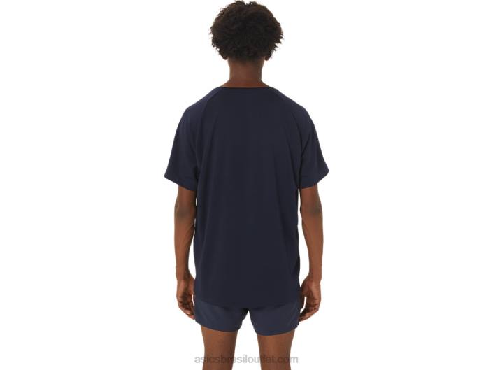 top gráfico de manga curta para sapatos masculinos 462T243 meia-noite Asics