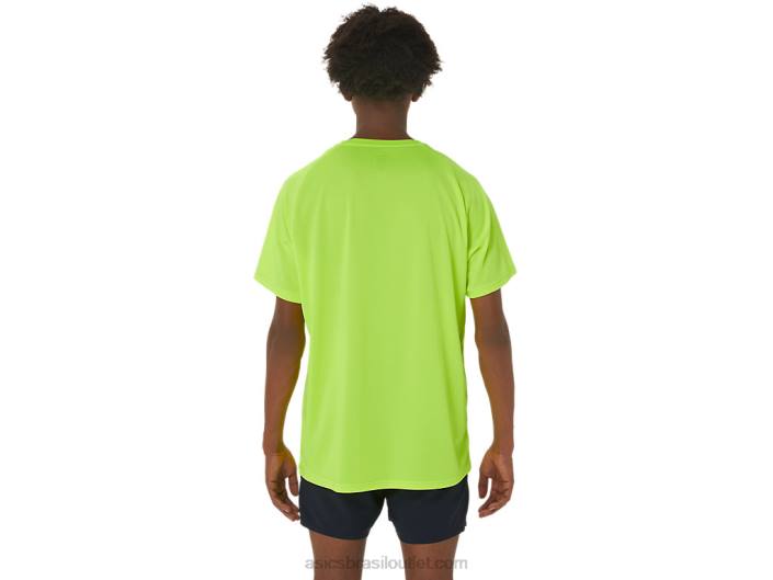 top gráfico de manga curta para sapatos masculinos 462T279 amarelo de segurança Asics